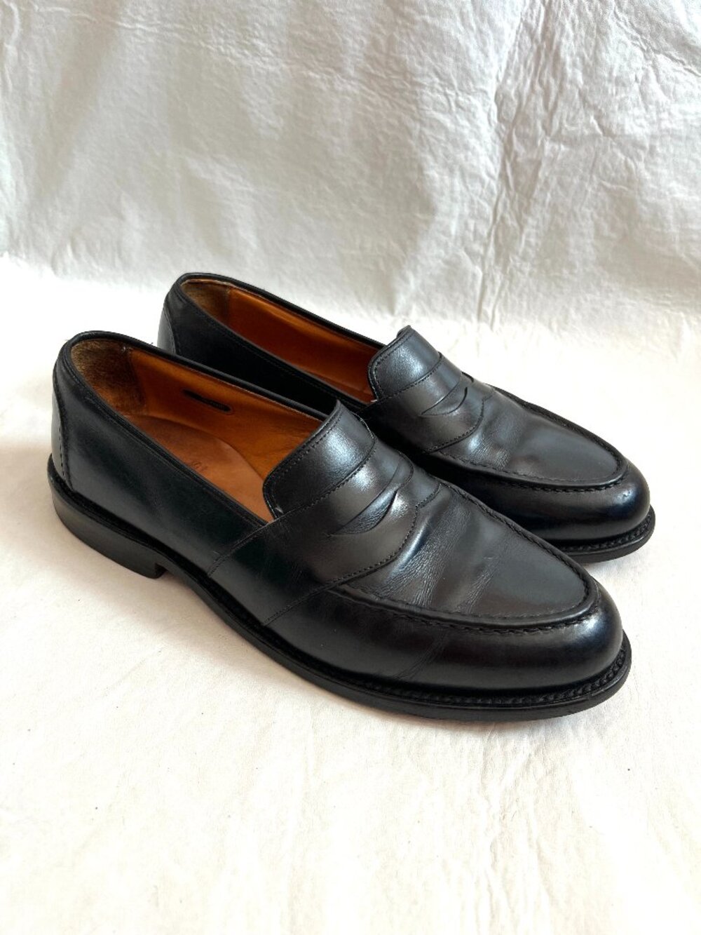 Allen Edmonds dress shoe loafers black leather slip on Randolph mens 9 EEE wide